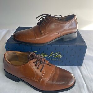Stylish Brown Leather Kids Oxfords by Justin Boots